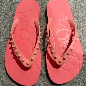 Christian Louboutin Pink Studded Sandals